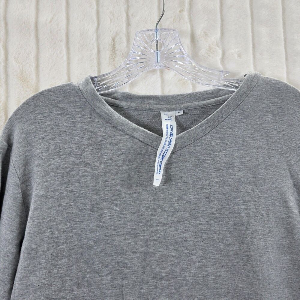 State & Liberty Pullover Men's Gray and White Sweater Performance Size M *flaws* - Picture 2 of 12